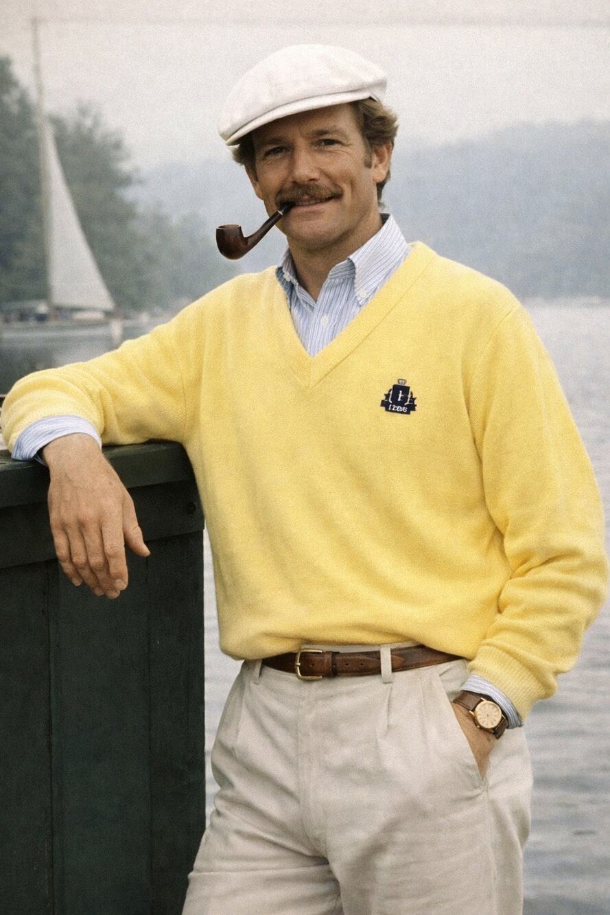 Vintage IZOD USA Yellow V-Neck Knit Sweater Men’s XL Embroidered Logo Preppy